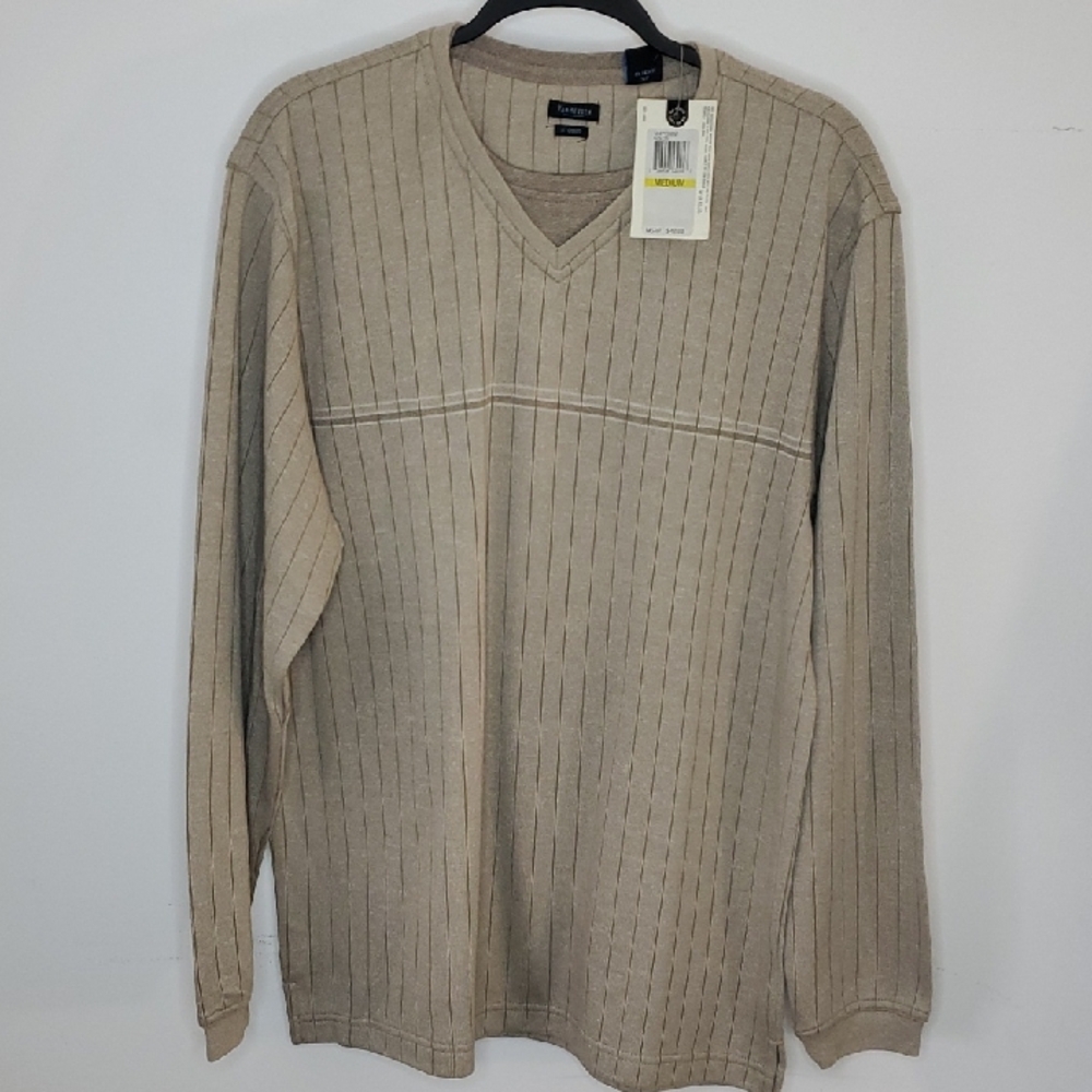 Vanheuson  Men's Tan V-Neck Sweater